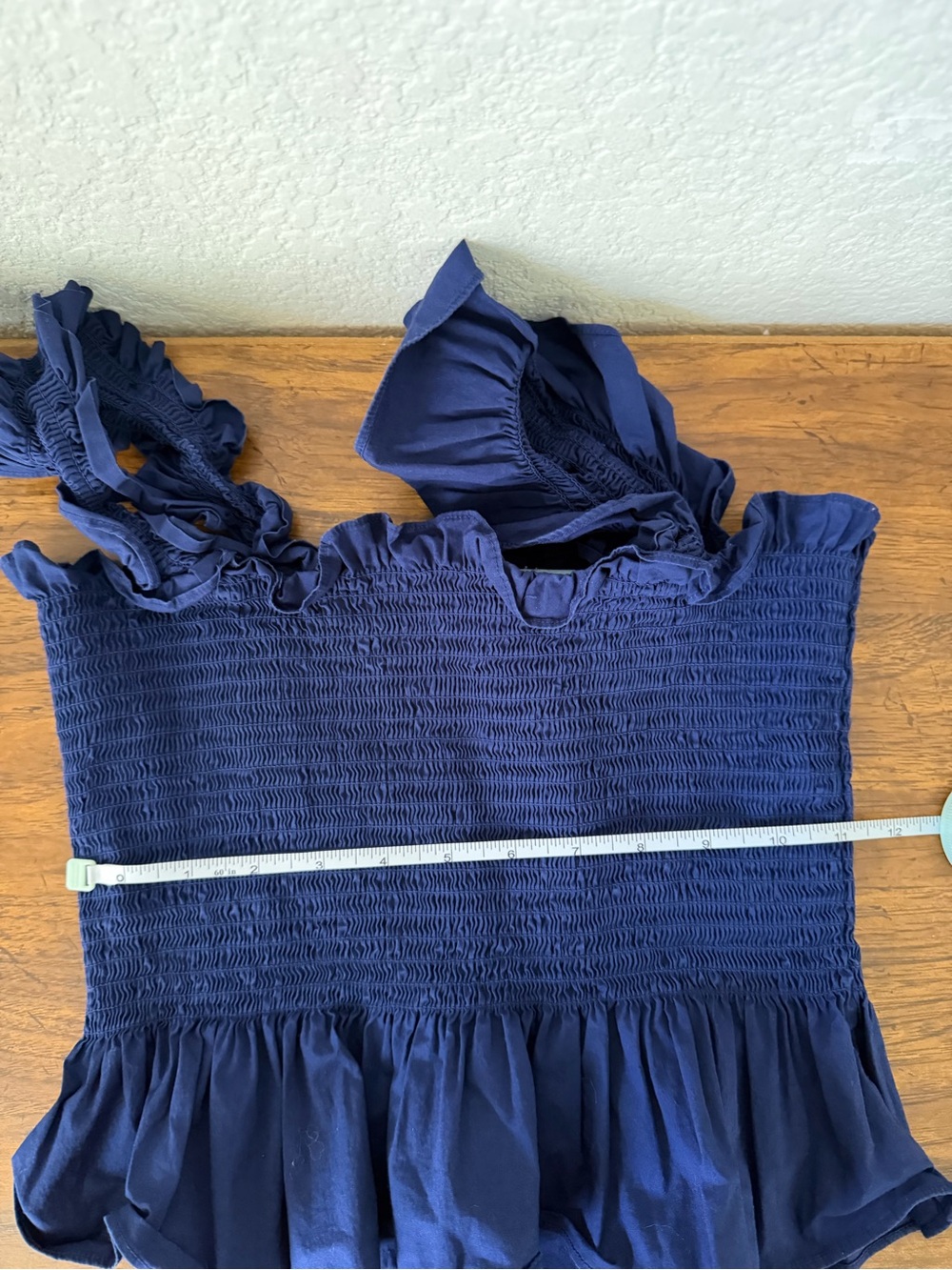 Hill House Paz Smocked Peplum Navy Blue Top Small - Picture 5 of 7